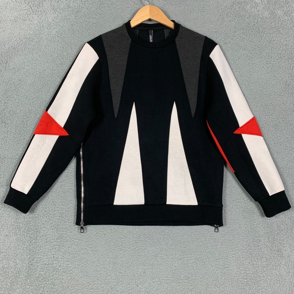 Neil Barrett Scuba Sweatshirt Men's Medium M Black Colorblock Pullover‎ Neoprene